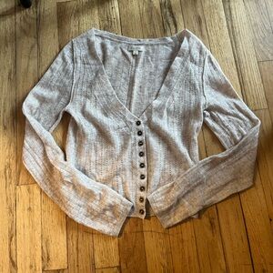 Anthropologie Pilcro Cashmere Blend Pointelle Cardigan Sweater